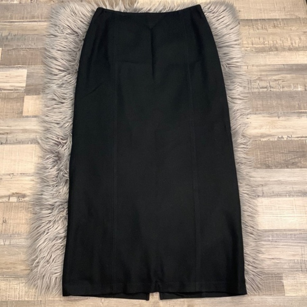 Eddie Bauer long wool lined skirt black 8